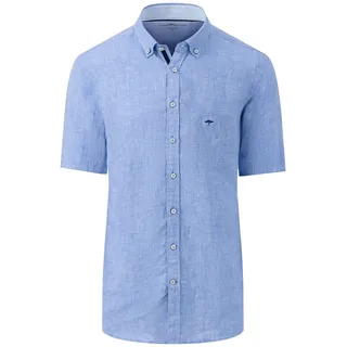 Kurzarmhemd FYNCH-HATTON Gr. 4XL, N-Gr, blau (crystal blue) Herren Hemden Kurzarm mit Logoprägung auf der Brusttasche