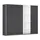 261 x 210 x 59 cm Grau/Schwarz