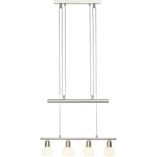 Brilliant Pendelleuchte Philo Eisen/Weiß E14 4W 2700K Warmweiß höhenverstellbar