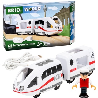 BRIO World 36088 - Trains of The World Ice Akkureisezug - Akku-betriebene Spielzeuglok für Kinder ab 3 Jahren