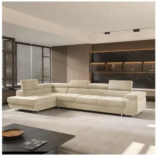 masseno Ecksofa VICENTE Polyester 2-Sitzer Creme