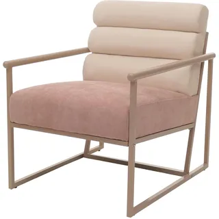 MCW Lounge-Sessel MCW-O38 Stoff/Textil 420 g/m2 75 x 85 x 80 cm Beige/Rosé