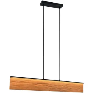 Trio Hängelampe 1-flg. 60 cm Höhenverstellbar Holz schwarz