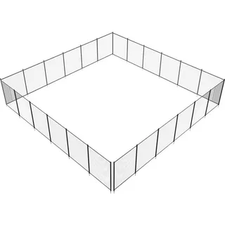 SucceBuy Poolzaun, 4 x 72 ft abnehmbarer Sicherheitszaun für Einbaupools, einfache DIY-Installation, 340 g Teslin PVC-Netz schützt Kinder und Hau... - Schwarz