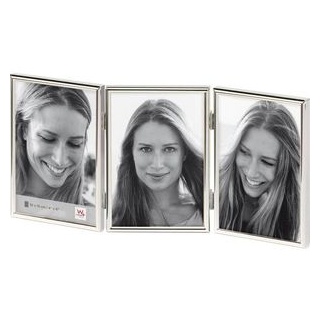 walther-design Bilderrahmen Chloe WD315S, 3x 10 x 15 cm, Portraitrahmen aus Metall, silber