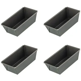 Zenker 9916250 4-teiliges Kuchenset 16 cm, für Kuchen, Kuchen, Brioche, rechteckig, Gebäck, Gebäck, Stahl, 16 x 8,5 x 5,5 cm