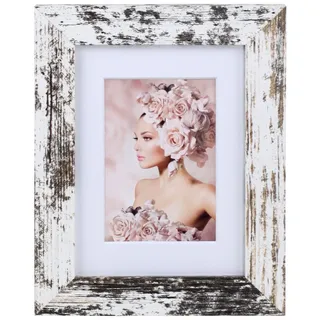 IDEAL TREND Bilderrahmen 5er Pack Holz Bilderrahmen Foto Plexi Rahmen Acryl Collage Wanddeko Po, für 5 Bilder (5 St), MDF Bilderrahmen mit Passepartout und Kunststoffglas weiß Rechteckig | 13 cm x 18 cm x 1.4 cm | 13x18