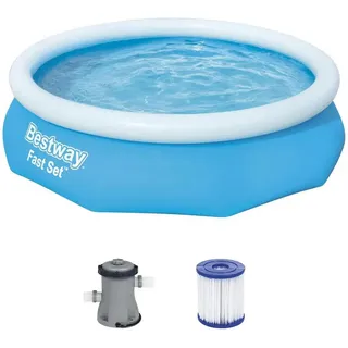 Bestway Aufstellpool,, Blau, Weiß, Kunststoff, 4,678 L, 4-Sitzer, Rund, 305x76x305 cm, Freizeit, Pools und Wasserspaß, Pools