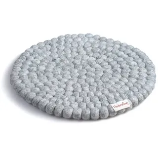 naturling Sitzkissen Filzkugel Stuhlkissen rund 34cm 100% Schurwolle, aus 2cm Filz Kugeln grau