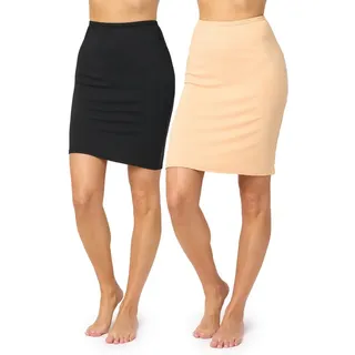 Merry Style Unterrock Damen kurz MS10-204 (2-tlg) aus Viskose schwarz L