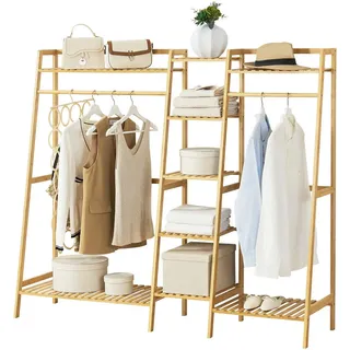 [en.casa] Sogndal Garderobenständer 139x158x40cm beige