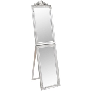vidaXL Standspiegel Klappdesign Barockstil Ankleidespiegel Ganzkörperspiegel Freistehender Spiegel Flurspiegel Dekospiegel Silbern 40x160cm
