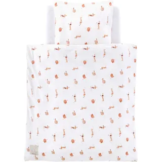 Träumeland Babybettwäsche "Jersey Cats & Dogs", bunt, B/L: 80cm x 80cm, 1 Stk., 1 Stk., Jersey, B/L: 40cm x 35cm, 2 Stk., Jersey, Obermaterial: 100% Baumwolle, Bettwäsche, mit niedlichem Allover-Print