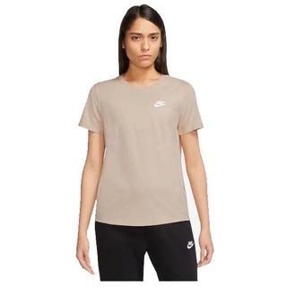 Nike Damen NSW Club T-Shirt, Sanddrift/White, XS EU