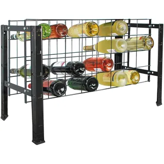 SCHULTE Regalwelt Weinregal für bis zu 32 Flaschen, 43x80x35 cm (HxBxT), schwarz,