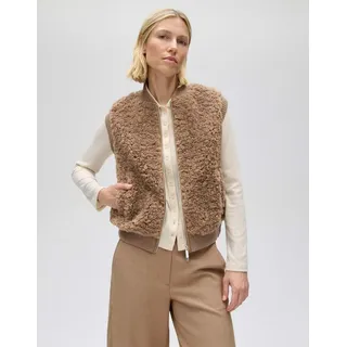 OPUS Sweatweste Gaste aus Teddyfell mit Blousonkragen Verkürzte, gerade Silhouette aus flauschigem Teddyfell 42