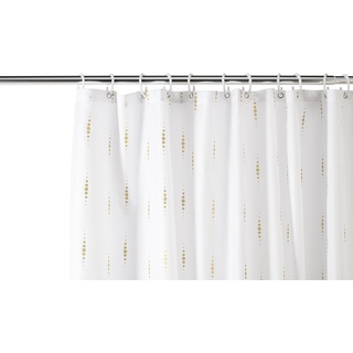 Croydex Gold Dotty Textil Duschvorhang Wasserabweisend Hygiene 'N' Clean 12 Ösen