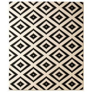 Teppich Teppich Raute Schwarz Creme, HANSE Home, rechteckig, Höhe: 9 mm schwarz 80 cm x 150 cm x 9 mm