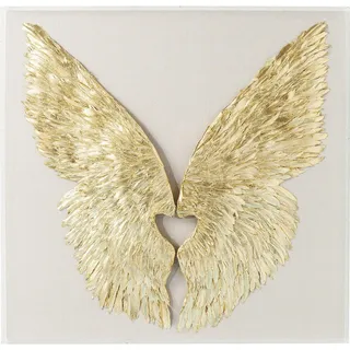 Kare Design Wings Wandschmuck Gold/Weiß, 120x120cm