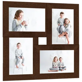 vidaXL Collage Bilderrahmen Dunkelbraun 13x18 cm 4er Set