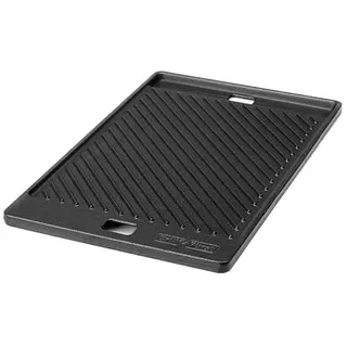 Grillfürst Universal Gusseisenplatte Grill 48 x 31 cm - Massive Gusseisen Grillplatte mit großen Griffen, Gussplatte beidseitig verwendbar, für Broil King Imperial und Broil King Regal