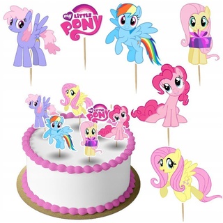 Festivalartikel Tortenstecker My Little Pony Topper Set 6 Stk Geburstag Torten Deko Kuchen Junge weiß