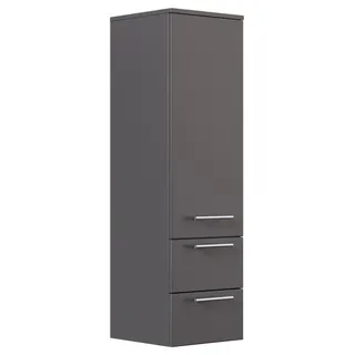 Magnolia Home Hängeschrank Hochschrank 120 cm anthrazit mit Glaseinlagen