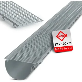 Inefa Laubfangstreifen Dachrinnen Laubschutz NW 100-150 (ø100-160mm) 100 cm Grau