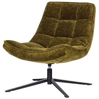 WOOOD Loungesessel Retro Drehsessel Relaxsessel Maudi Chenille grün