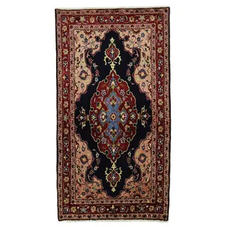 Borento Orientteppich Perserteppich Keshan 183 x 99 cm, rechteckig, Handgeknüpft blau