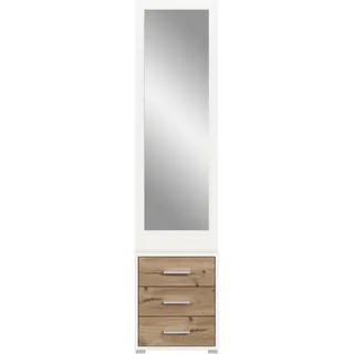 Kompaktgarderobe HOME AFFAIRE "Morrea, Höhe 190 cm, 3 Schubkästen, 3 Haken, 1 Kleiderstange", weiß (weiß nachbildung, nox oak nachbildung), B:45cm H:190cm T:39cm, Holzwerkstoff, Schränke, schmale Garaderobe, Stauraum, Flur, Diele