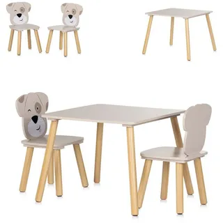 Chipolino Kindersitzgruppe Kinder Tischset Holztisch 3-teilig beige