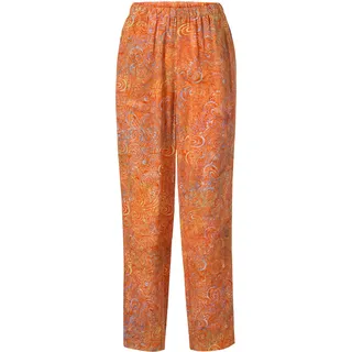 Viskose-Hose, Muster orange, 44