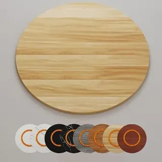 GSKFXJ Großer Lazy Susan Tischplatte Drehplatte Aus Holz 45cm 55cm 65cm Esstisch Drehteller Mit Silent Base, Serviertablett 360° Drehbar, Geräuschlose Und Gleichmäßige(Wood,55cm/22in)