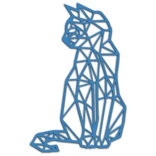 Namofactur Wandtattoo Polygon Katze XXL Wandtattoo blau