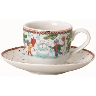 Hutschenreuther Weihnachten Sammelkollektion 2025 "Weihnachtsspiele" Espressotasse 2-teilig bestehend aus Espresso-Obertasse 0,08 l und Espresso-Untertasse 11,8 cm, Weiß