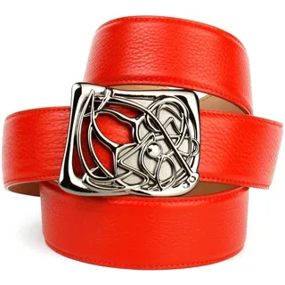 Ledergürtel ANTHONI CROWN Gr. 105, rot Damen Gürtel Breite mit Designer-Schließe