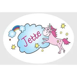 Personalisiertes Türschild Einhorn mit Wunschnamen