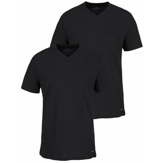 TOM TAILOR T-Shirt (2er-Pack) mit V-Ausschnitt schwarz L
