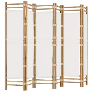 vidaXL 6-tlg. Paravent Faltbar 240 cm Bambus und Canvas