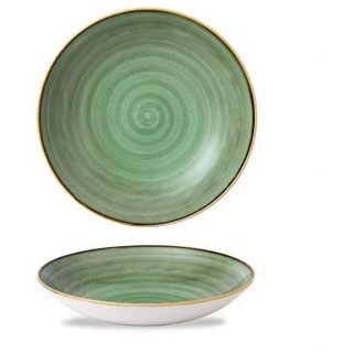 Churchill Stonecast -Coupe Bowl- HANDGEFERTIGES Keramik & ABSOLUT ROBUST Durchmesser: Ø 31cm, MIKROWELLENGEEIGNET & EXTREM PRAKTISCH, Farbe auswählbar (Samphire Green)