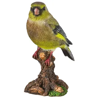 Dehner Gartenfigur Stieglitz auf Baumstumpf 15 cm