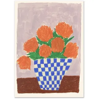 The Poster Club - Orange Flowers von Carla Llanos, 50 x 70 cm