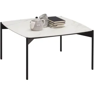 Venjakob Couchtisch, Creme, Schwarz, Metall, Keramik, Marmoroptik, quadratisch, rund, 65x35x65 cm, Goldenes M, Made in Germany, Dgm, Wohnzimmer, Wohnzimmertische, Couchtische, Couchtische Metall