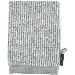 Marc O'Polo Timeless Tone Stripe Badetuch, Frottee, gewebte Baumwolle, 550 gr/m2, Grey/White, 16 cm x 22 cm