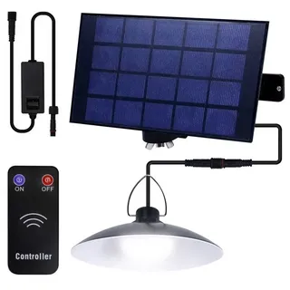 MUPOO LED Solarleuchte Solar-Pendelleuchten mit Fernbedienung,IP65,mit 1/2/3/4 Kopf, 1 Kopf Solar Pendelleuchte mit Fernbedienung, Outdoor Indoor Solar Hängelampen für Außen weiß