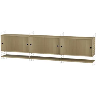 Sideboard wandmontage mit Regalböden Weiß Eiche