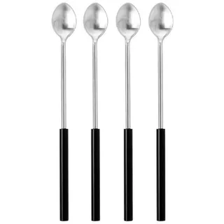 Fink Esslöffel Studio Latte Macchiato Löffel Blind Taste Edelstahl Schwarz Matt (4er-