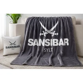 Sansibar Kuscheldecke 150 x 200 cm Grau/Weiß