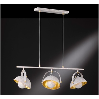 Retro Pendelleuchte Schirme schwenkbar Betonoptik / Gold mit LED - Esstischlampe